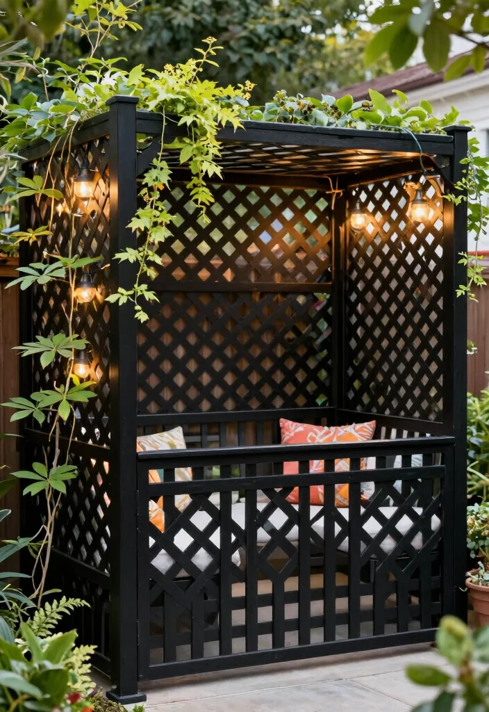 15 Black Fencing Styles for Dramatic Home Updates - 8. Lattice Top Designs 1