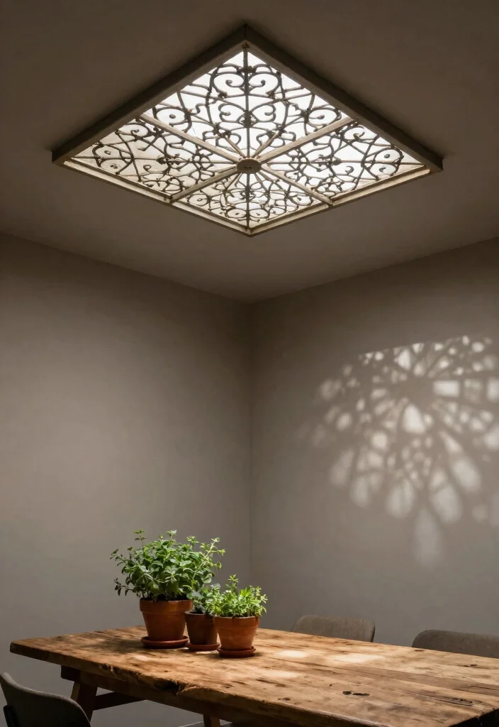 15 Decorative Light Covers That Hide Ugliness - 2. Vintage-inspired Metal Grates 1