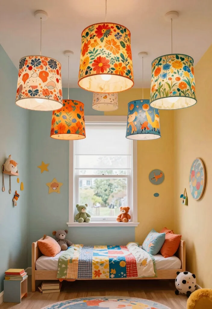 15 Decorative Light Covers That Hide Ugliness - 3. Colorful Fabric Shades 1