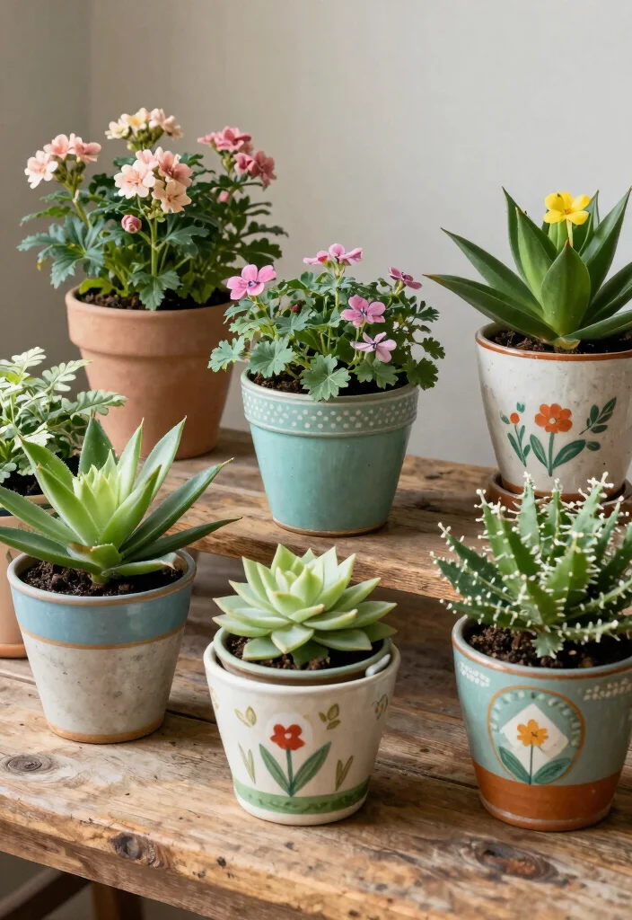 15 Fall Planter Ideas for Seasonal Decorators - 14. Collectible Vintage Planters 1
