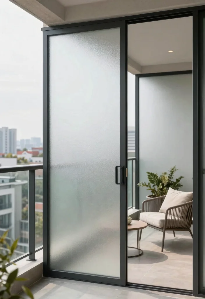 15 Glass Railing Upgrades for Sleek City Livers - 3. Frosted Glass Panels 1