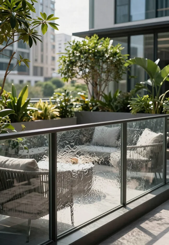 15 Glass Railing Upgrades for Sleek City Livers - 5. Textured Glass Options 1