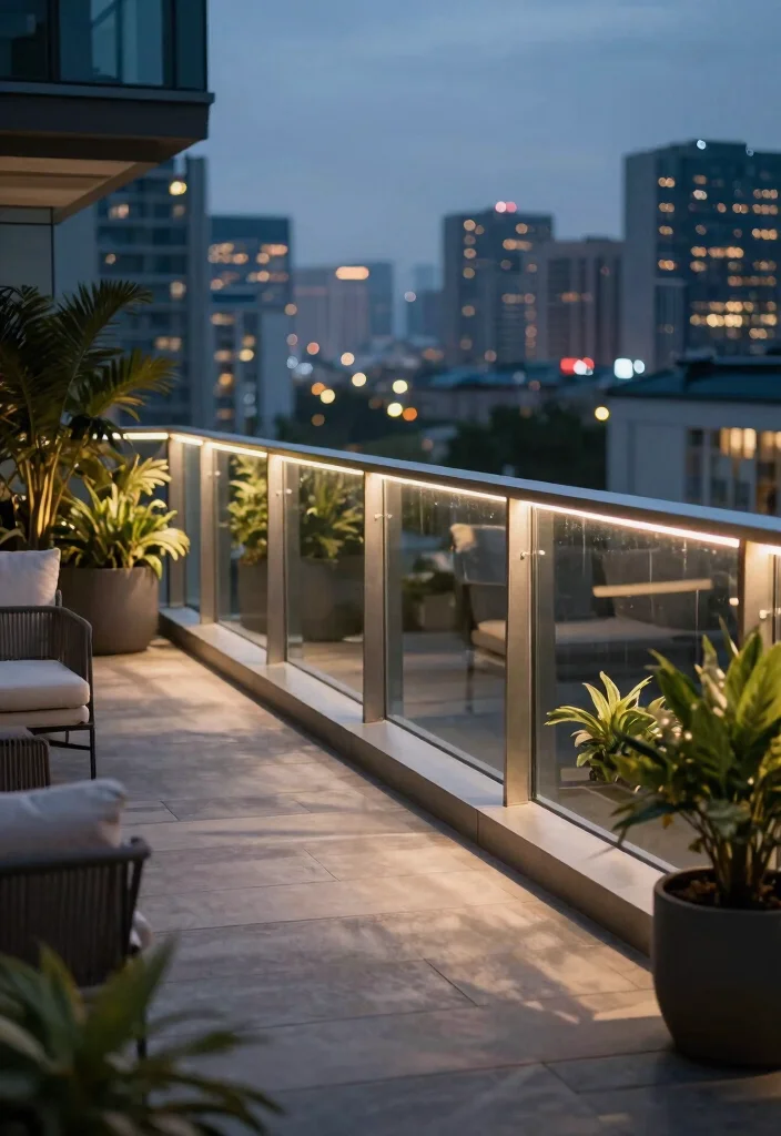 15 Glass Railing Upgrades for Sleek City Livers - 7. Glass Railings with LED Lighting 1