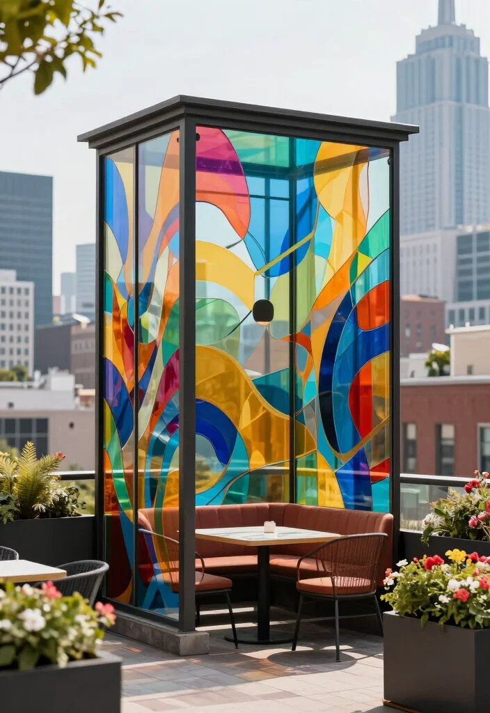 15 Glass Railing Upgrades for Sleek City Livers - 8. Art Glass Panels 1