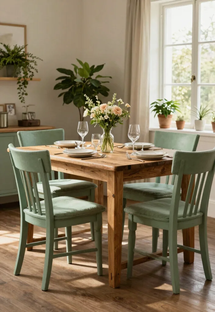 15 Sage Green Ideas for Earthy Kitchen Cooks - 4. Rustic Sage Green Furniture 1