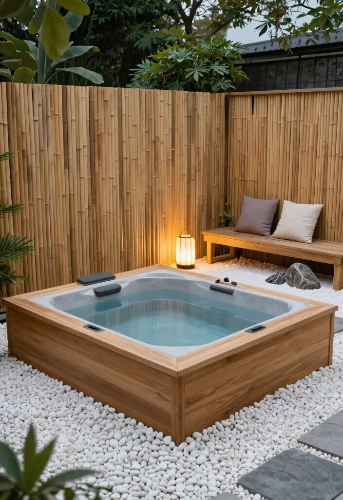 15 Spa-Worthy Hot Tub Setups for Tired Homeowners - 1. The Minimalist Spa Retreat 1