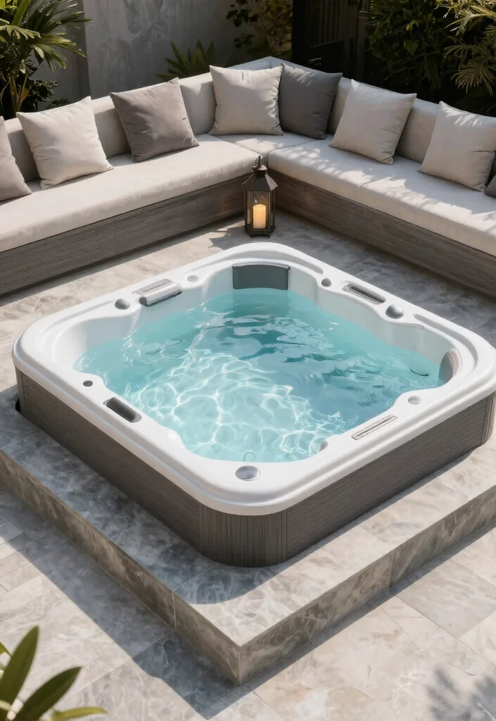 15 Spa-Worthy Hot Tub Setups for Tired Homeowners - 5. Elegant Spa-Inspired Escape 1