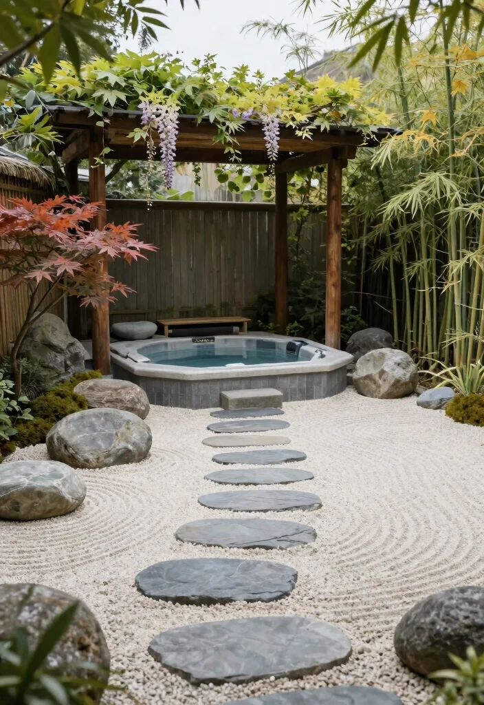 15 Spa-Worthy Hot Tub Setups for Tired Homeowners - 6. Zen Garden Retreat 1