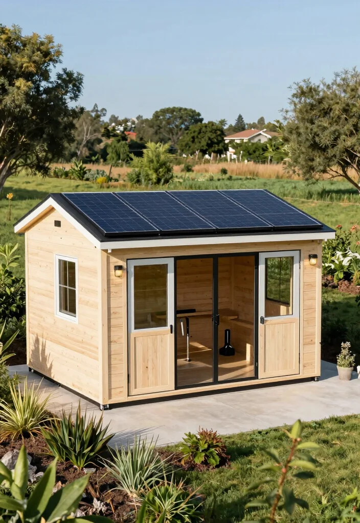 15 Storage Shed Designs for Clutter-Fighting Homeowners - 10. Shed with Solar Panels 1