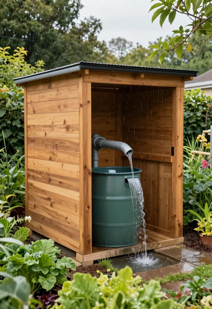 15 Storage Shed Designs for Clutter-Fighting Homeowners - 11. Shed with Rainwater Harvesting System 1