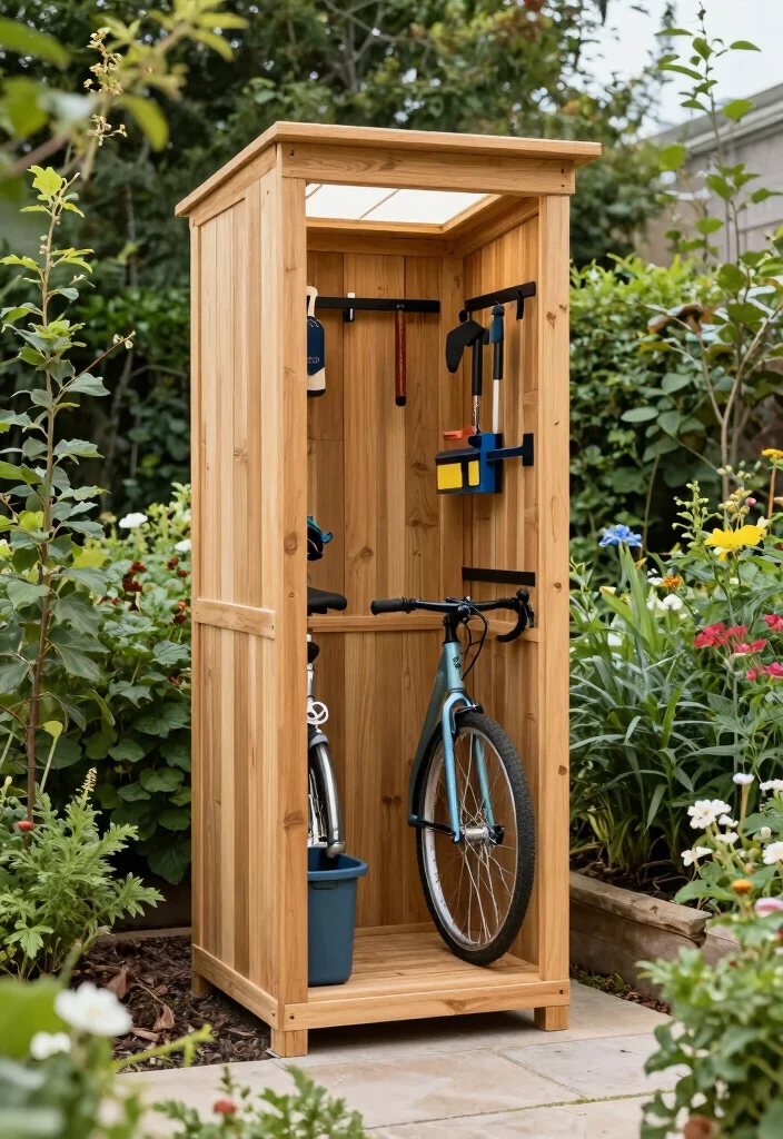 15 Storage Shed Designs for Clutter-Fighting Homeowners - 4. Eco-Friendly Vertical Storage Shed 1
