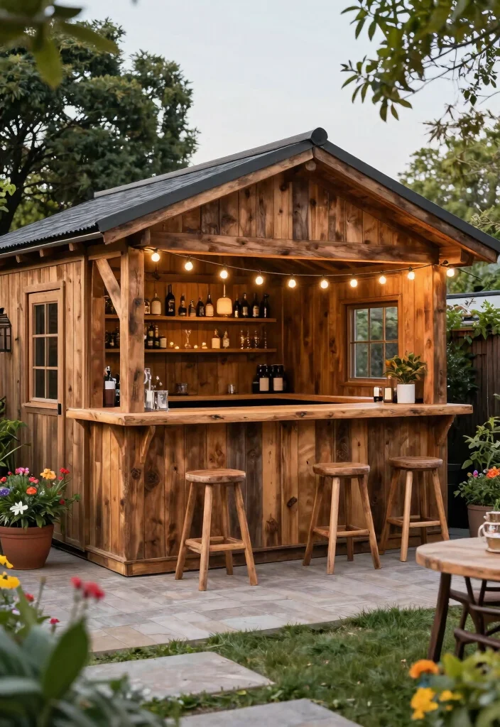 15 Storage Shed Designs for Clutter-Fighting Homeowners - 5. Multi-Purpose Shed with Outdoor Bar 1