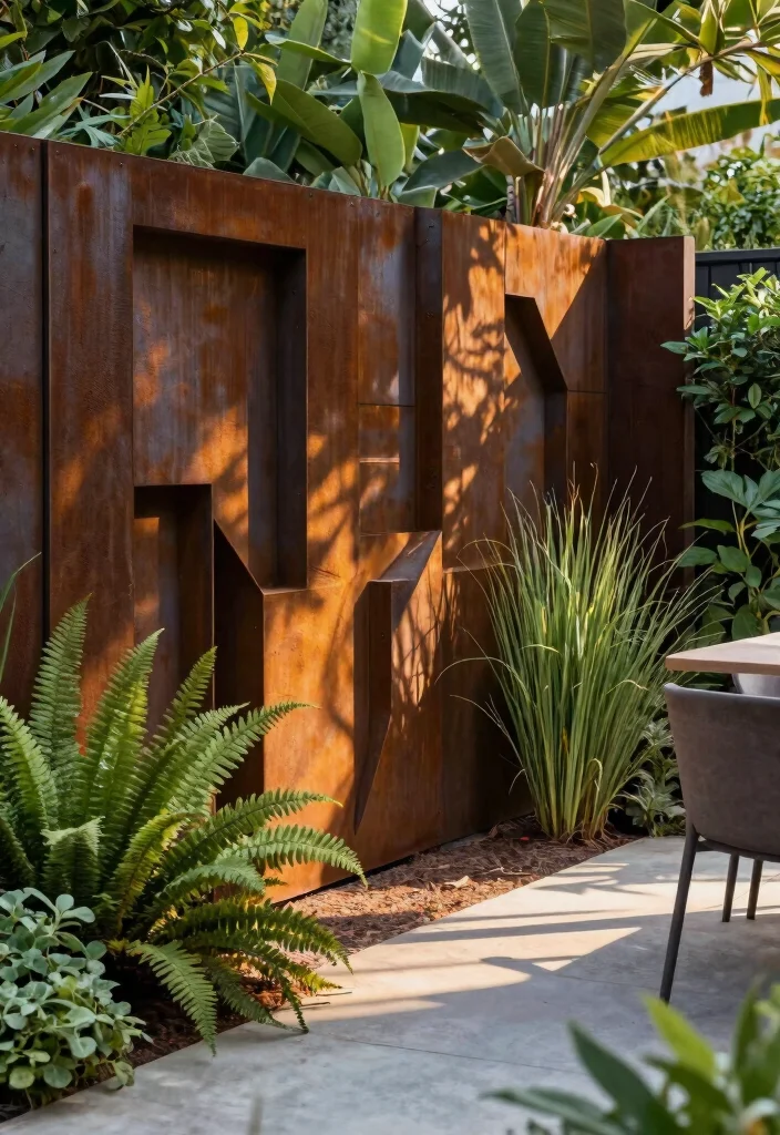 16 Corten Steel Fencing for Modern Architecture Buffs - 1. Bold Geometric Patterns 1