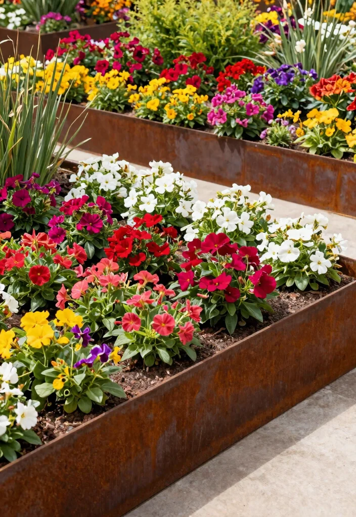 16 Corten Steel Fencing for Modern Architecture Buffs - 10. Edging for Flower Beds 1