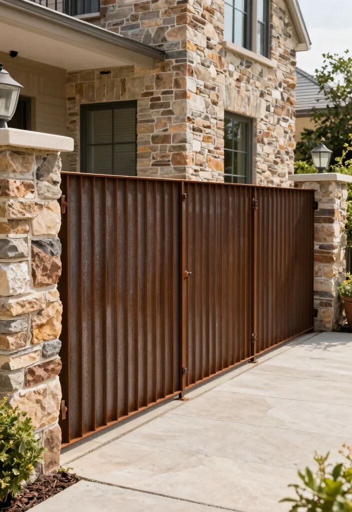 16 Corten Steel Fencing for Modern Architecture Buffs - 11. Complementing Hardscapes 1