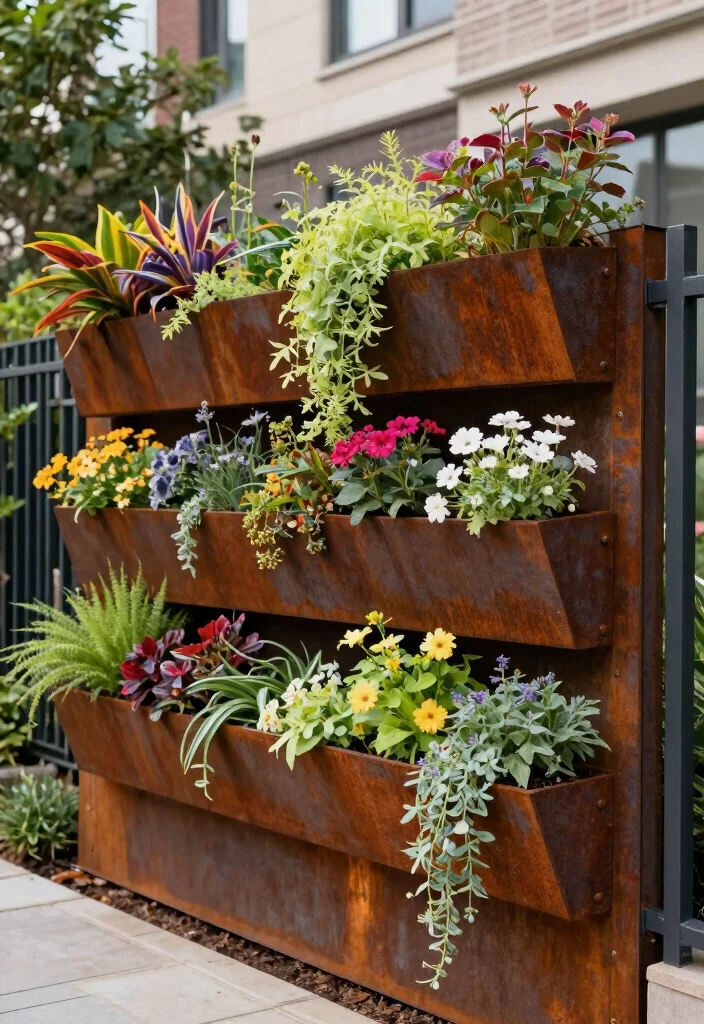 16 Corten Steel Fencing for Modern Architecture Buffs - 3. Vertical Gardens 1