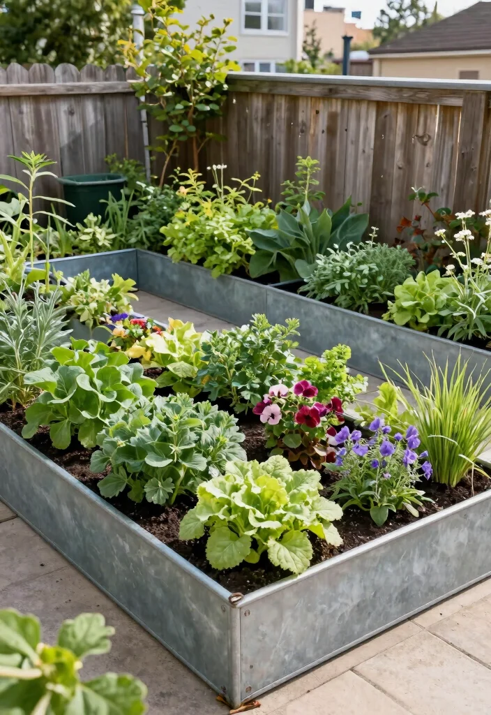 16 Eco-Friendly Metal Raised Beds for Urban Gardeners - 11. Multi-Compartment Metal Garden Beds 1