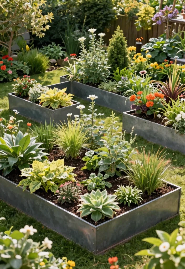 16 Eco-Friendly Metal Raised Beds for Urban Gardeners - 12. Modular Metal Garden Beds 1