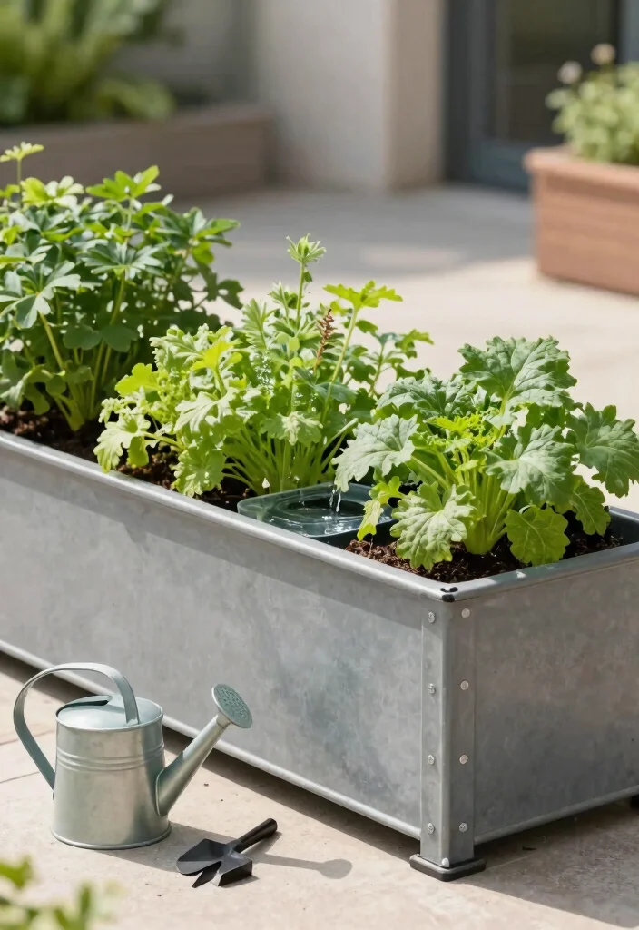 16 Eco-Friendly Metal Raised Beds for Urban Gardeners - 14. Self-Watering Metal Garden Beds 1