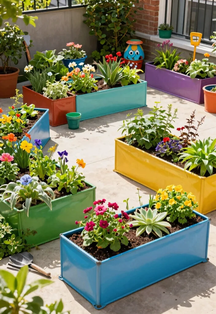 16 Eco-Friendly Metal Raised Beds for Urban Gardeners - 5. Painted Metal Garden Beds 1