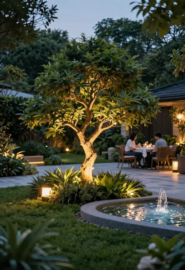 16 Fence Lighting Ideas for Evening Entertainers - 16. Simple Spotlights for Focal Points 1