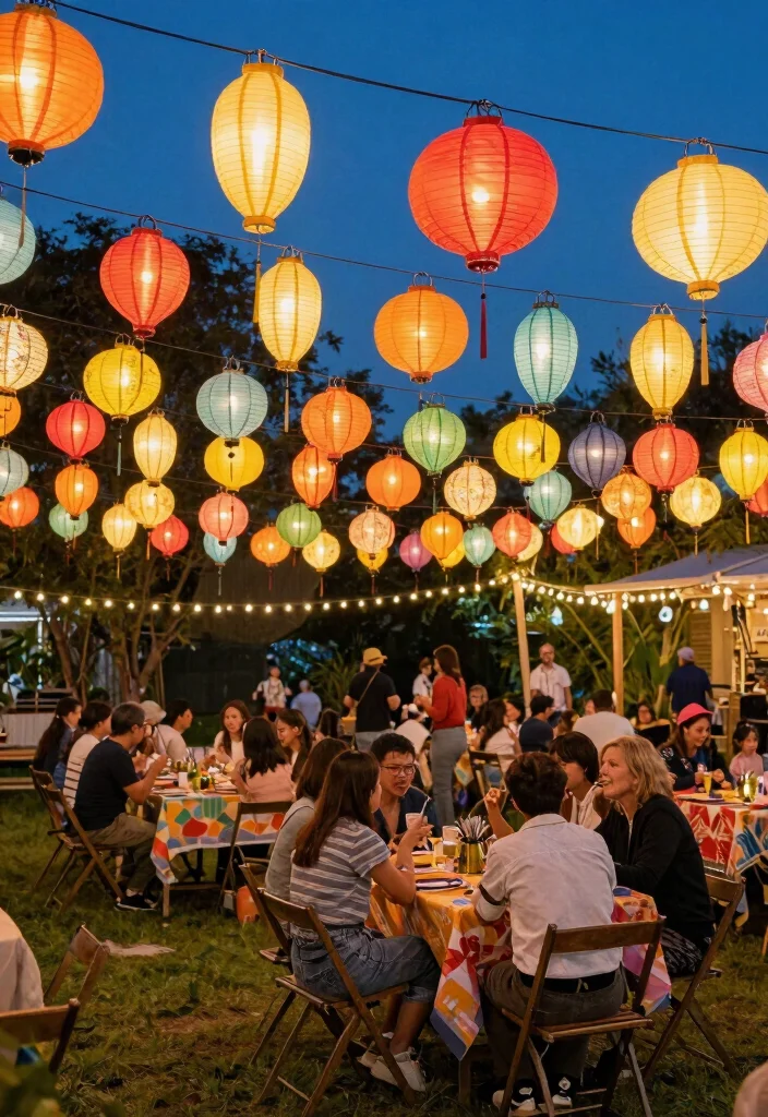 16 Fence Lighting Ideas for Evening Entertainers - 8. Festive Paper Lanterns 1