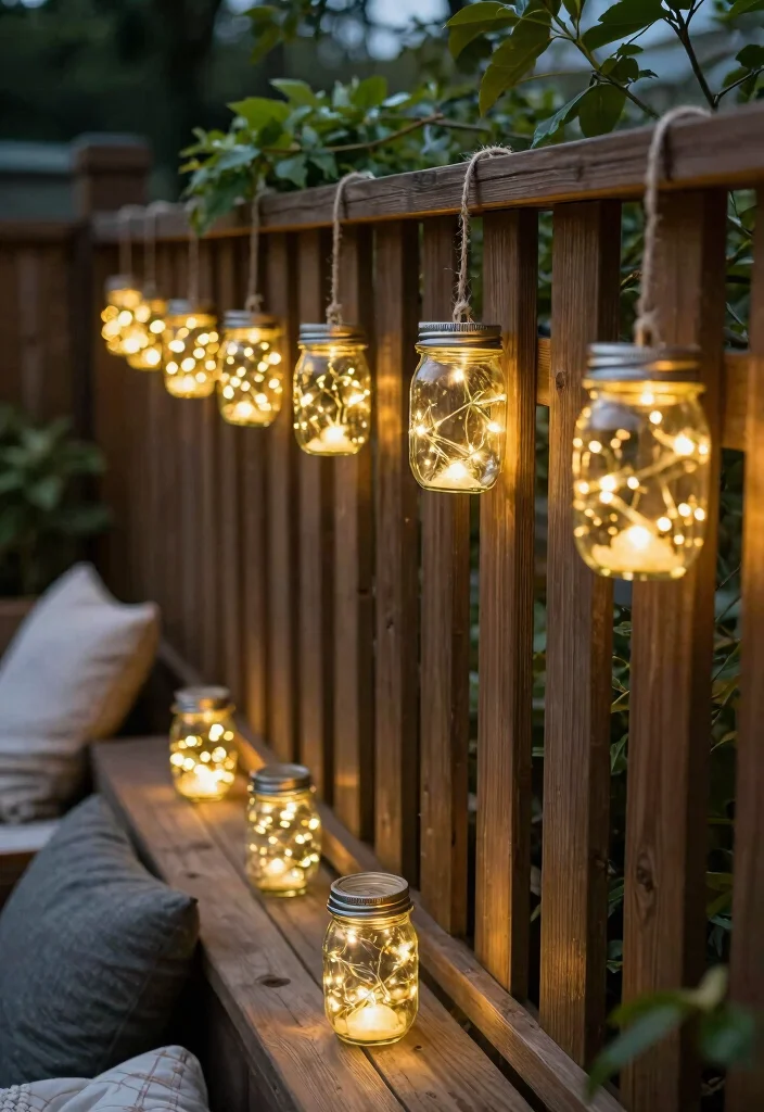 16 Fence Lighting Ideas for Evening Entertainers - 9. DIY Mason Jar Lights 1