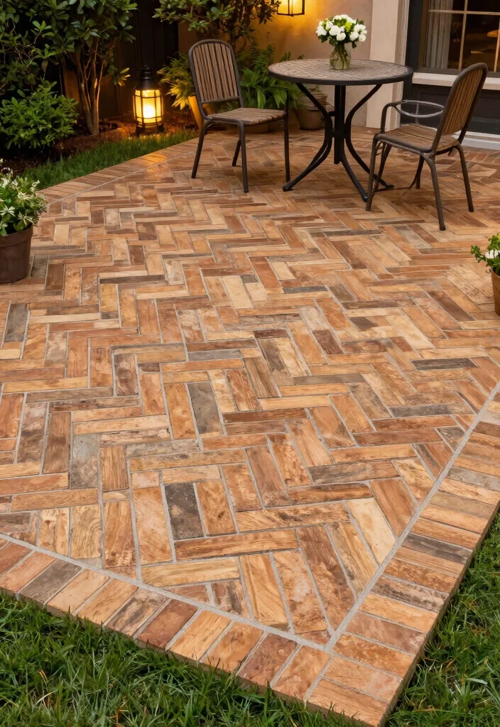 16 Interlock Patio Patterns for Budget-Conscious Owners - 1. Classic Herringbone 1