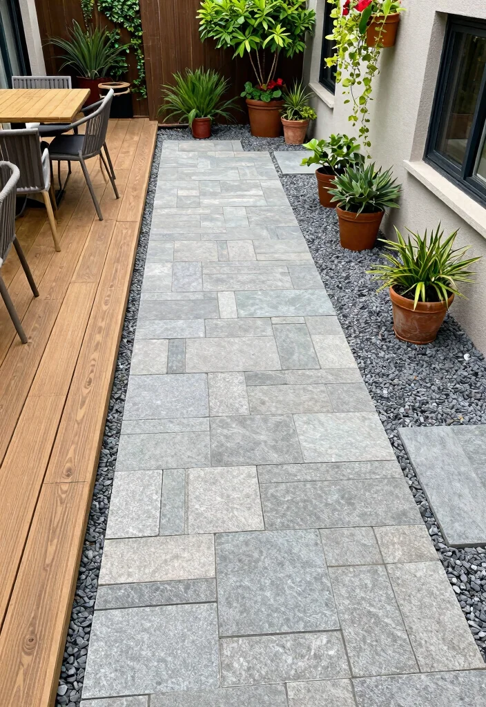 16 Interlock Patio Patterns for Budget-Conscious Owners - 14. Blend of Materials 1