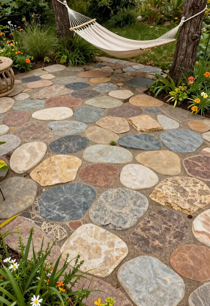16 Interlock Patio Patterns for Budget-Conscious Owners - 8. Random Mix Pattern 1