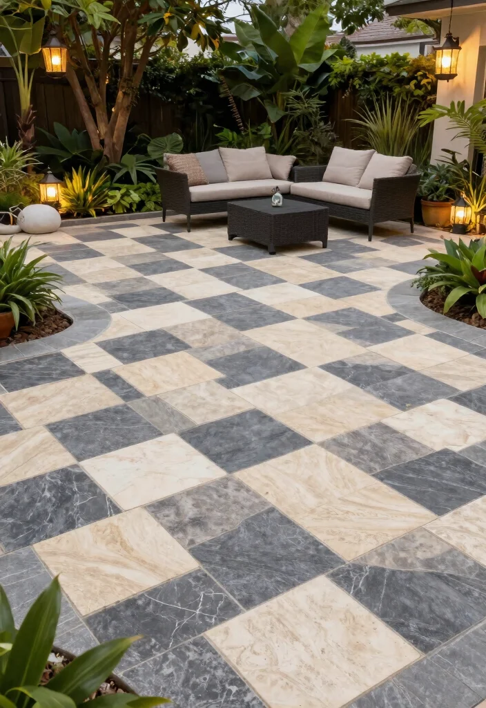 16 Interlock Patio Patterns for Budget-Conscious Owners - 9. Checkerboard Style 1