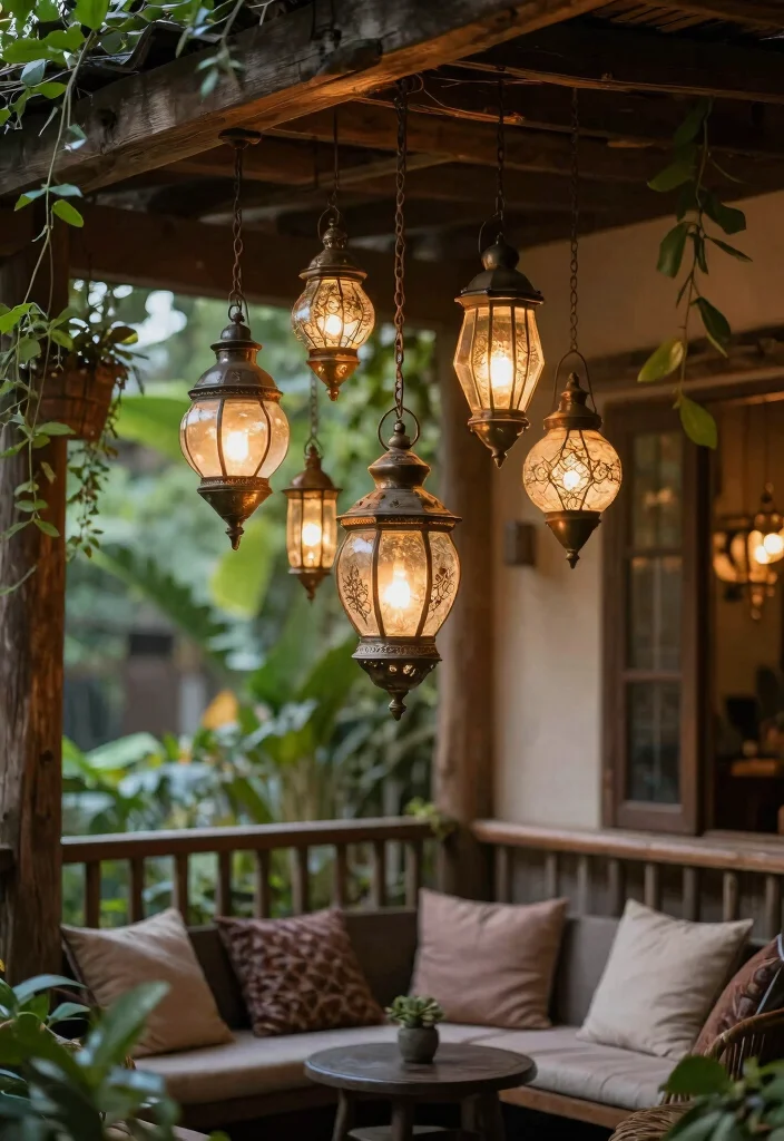 16 Rustic Lighting Fixtures for Porch Gatherers - 1. Vintage Hanging Lanterns 1