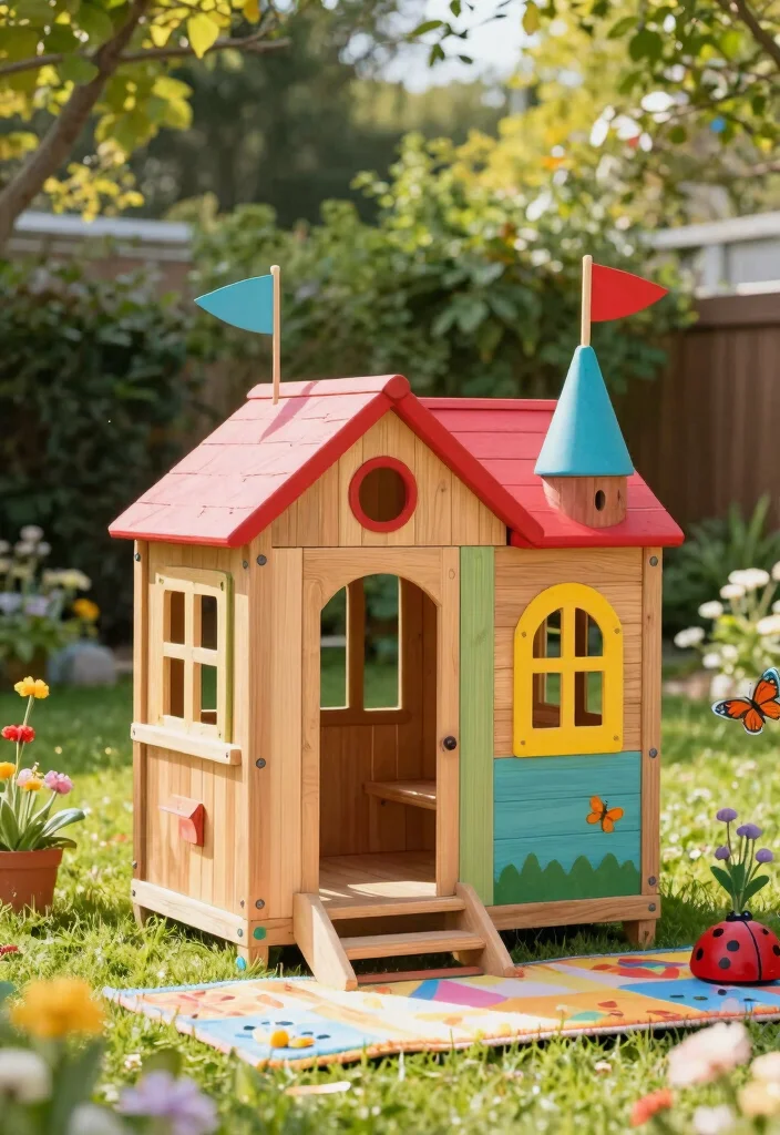 16 Safe Backyard Setups Every Parent Needs - 1. Colorful Playhouse Paradise 1