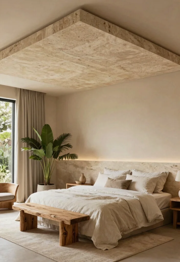 16 Tray Ceiling Treatments for Master Bedroom Upgrades - 12. Natural Stone Elements 1