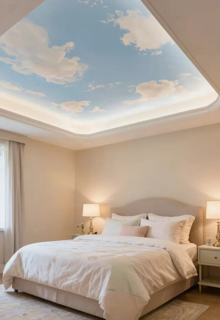 16 Tray Ceiling Treatments for Master Bedroom Upgrades - 14. Murals and Paint Techniques 1