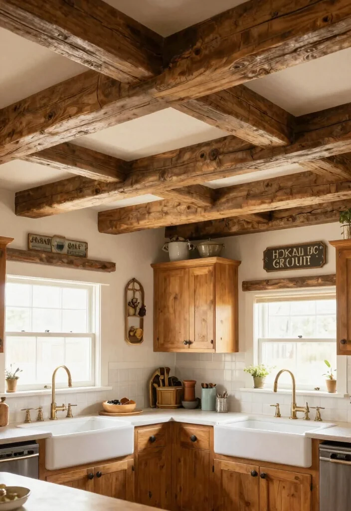 17 Faux Beam Tricks for Exposed Ceiling Lovers - 10. Stain for a Rustic Appeal 1