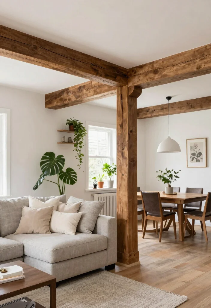 17 Faux Beam Tricks for Exposed Ceiling Lovers - 13. Use as a Room Divider 1