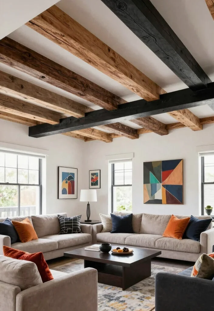 17 Faux Beam Tricks for Exposed Ceiling Lovers - 3. Mix and Match 1