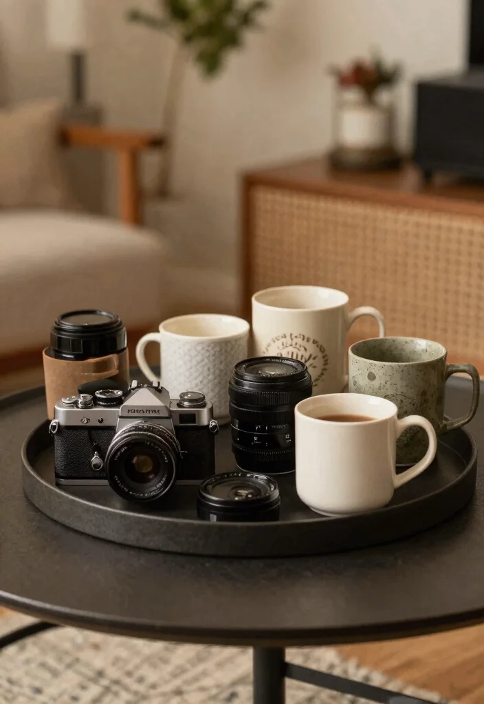 17 Styled Trays for Coffee Table Decorators - 17. Grouping Collections 1