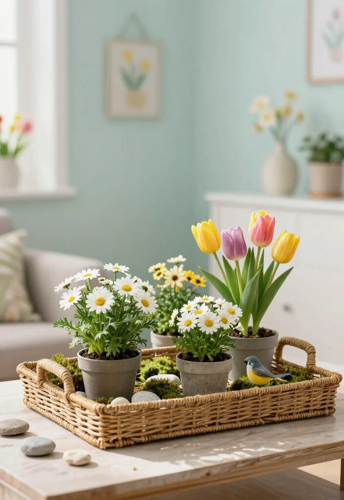17 Styled Trays for Coffee Table Decorators - 3. Springtime Freshness 1