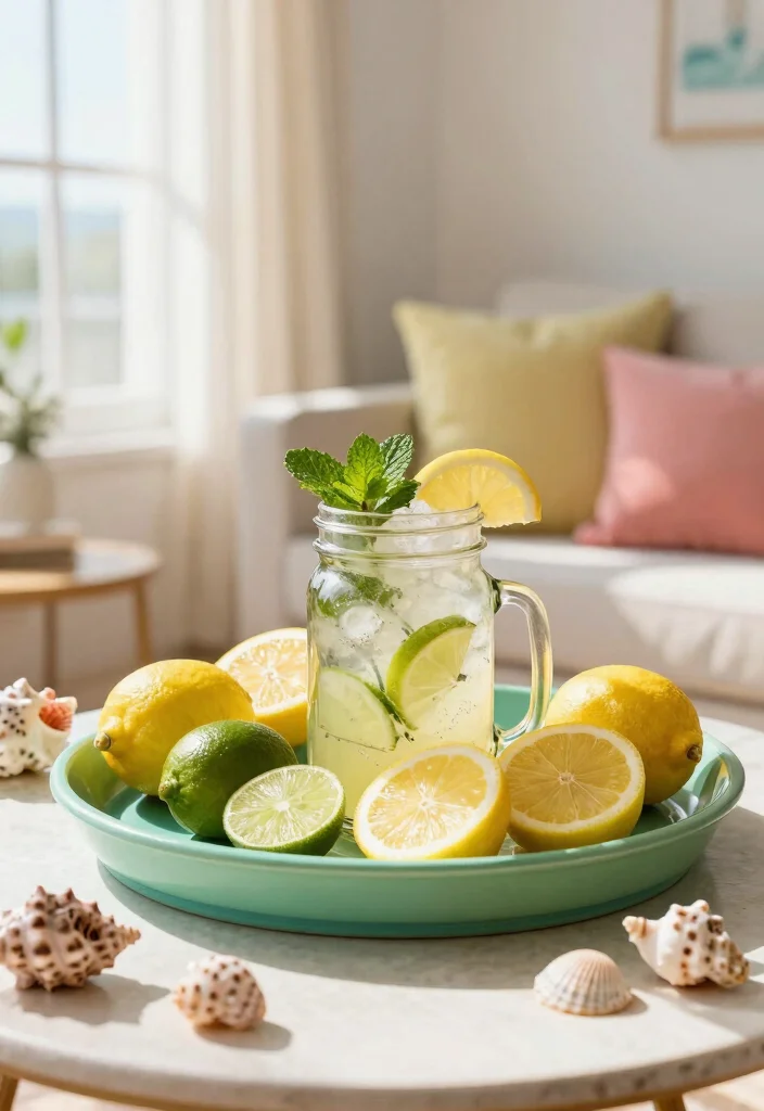 17 Styled Trays for Coffee Table Decorators - 4. Summer Vibes 1