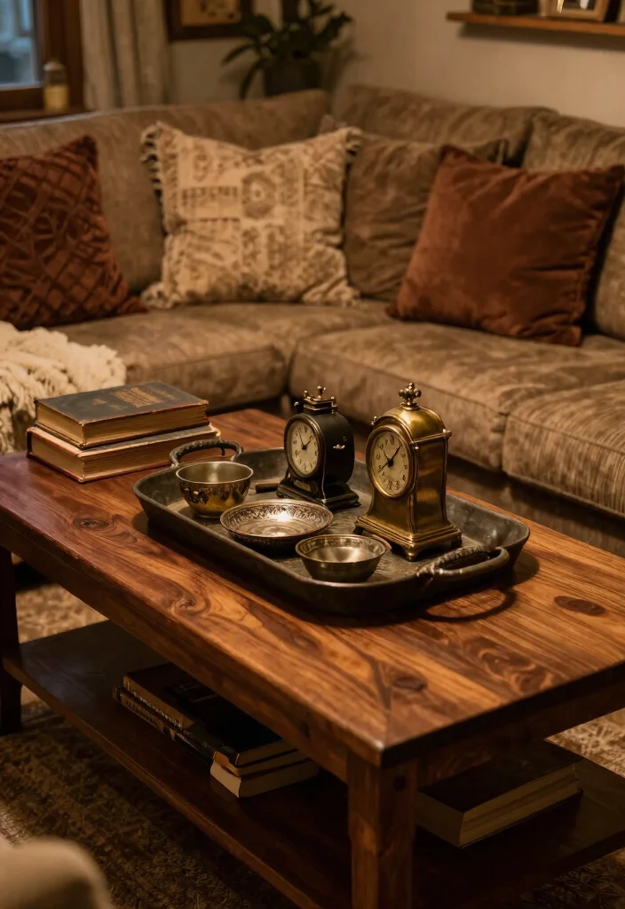 17 Styled Trays for Coffee Table Decorators - 5. Vintage Charm 1