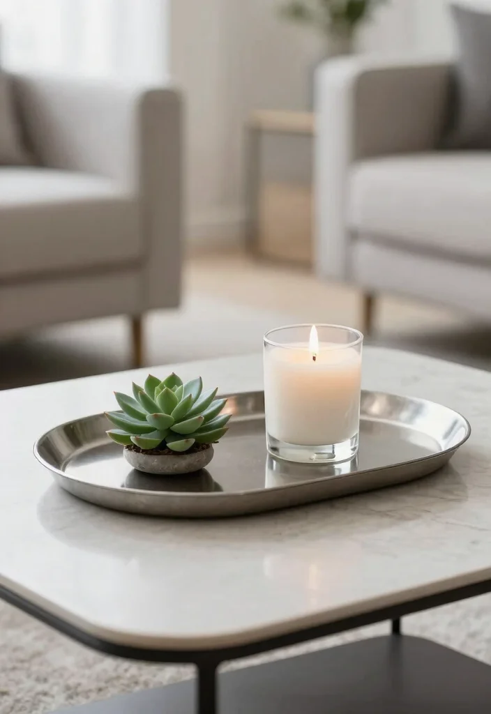 17 Styled Trays for Coffee Table Decorators - 7. Minimalist Modern 1