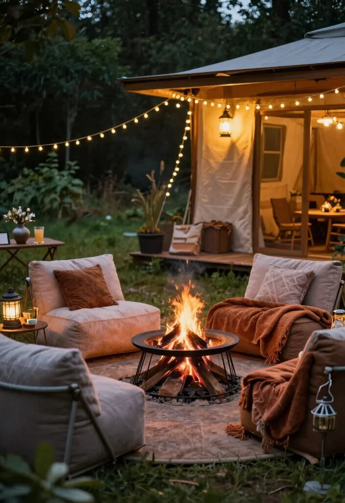 18 Bonfire Setup Ideas for Weekend Social Butterflies - 12. Comfort Stations: Cozy Areas for Relaxation 1