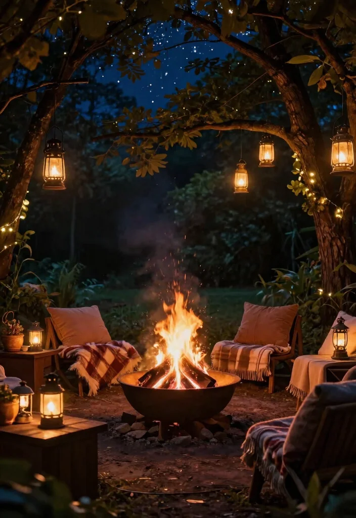 18 Bonfire Setup Ideas for Weekend Social Butterflies - 6. Lantern Charm: Adding Soft Lighting 1
