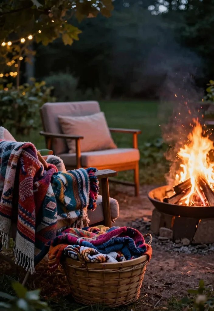 18 Bonfire Setup Ideas for Weekend Social Butterflies - 7. Cozy Blankets: Keep Guests Warm 1