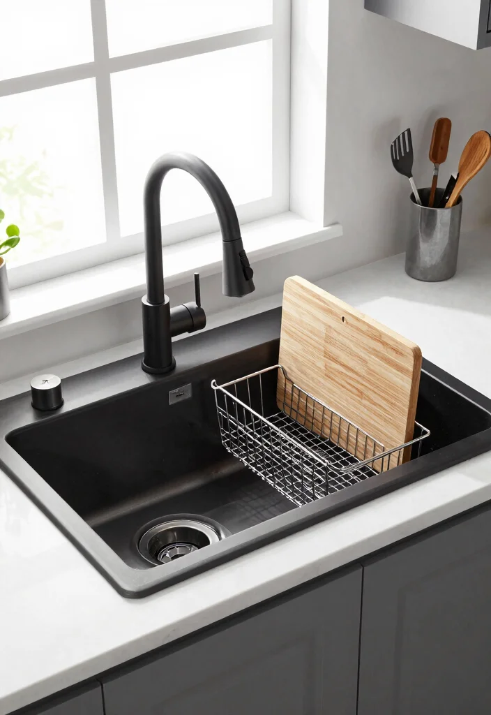 18 Farmhouse Sink Styles for Heritage Kitchen Lovers - 12. Farmhouse Sink with Integrated Accessories 1