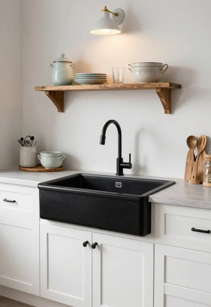 18 Farmhouse Sink Styles for Heritage Kitchen Lovers - 14. Combination of Vintage and Modern Elements 1