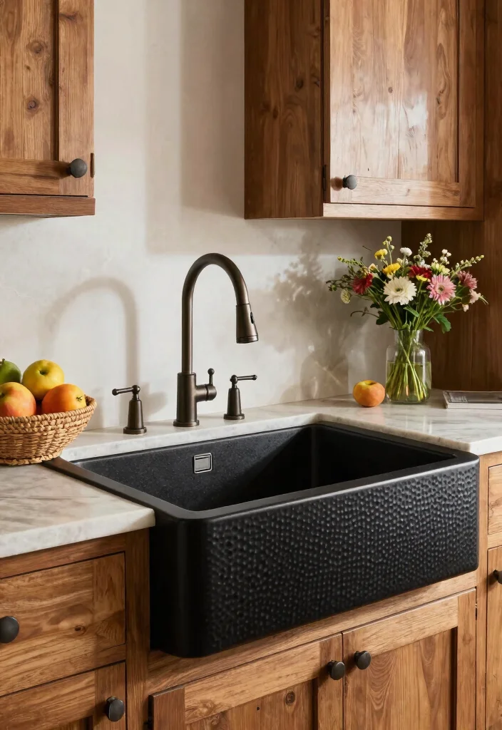 18 Farmhouse Sink Styles for Heritage Kitchen Lovers - 5. Textured Surfaces for Visual Interest 1