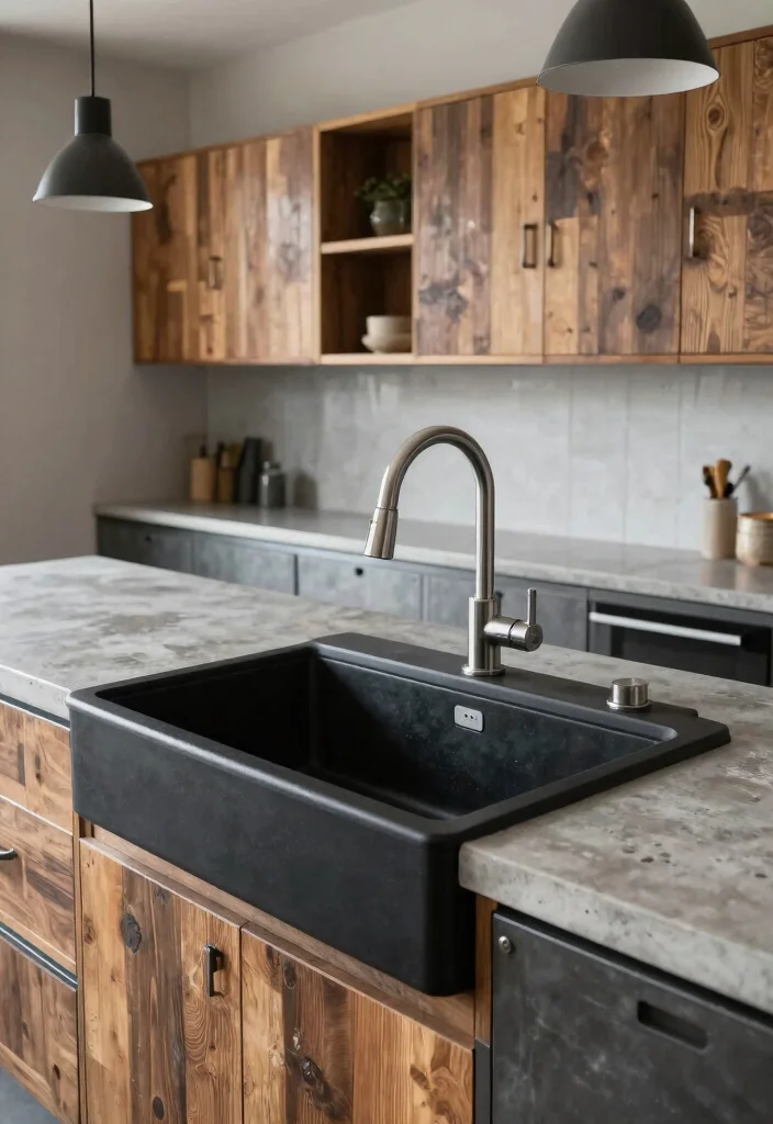 18 Farmhouse Sink Styles for Heritage Kitchen Lovers - 6. Sleek Industrial Style 1